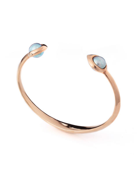 Coco bangle Gold with grey pearl by Hyrv