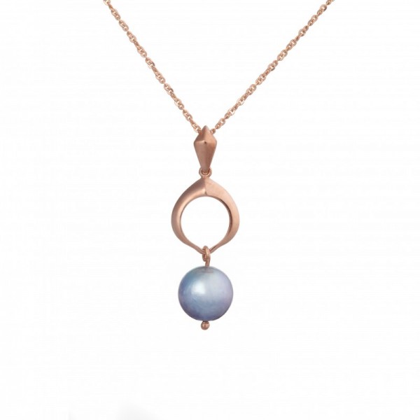 Coco golden pendant with grey pearl by Hyrv