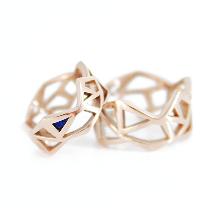 geometric bridal rings