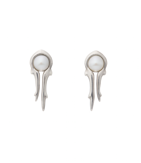 Antler earrings silver by Hyrv
