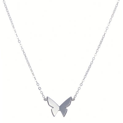 Les Papillons collarbone Necklace Silver