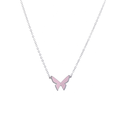 Les Papillons collarbone Necklace Pink