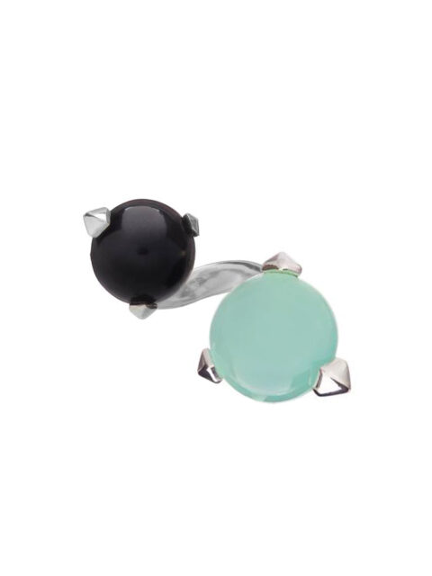 Bones Double Ring Turquoise Chalcedony monquer