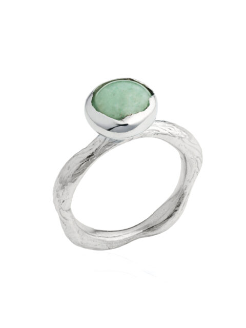 BLOSSOM bud ring with green Aventurine