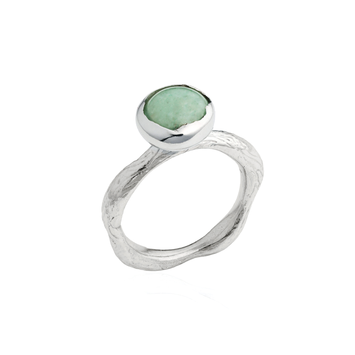 BLOSSOM bud ring with green Aventurine