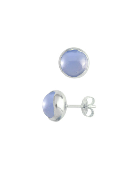 BLOSSOM bud earrings with powder blue Chalcedony stone