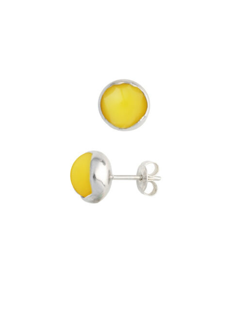 Elegant BLOSSOM bud earrings with egg yolk amber