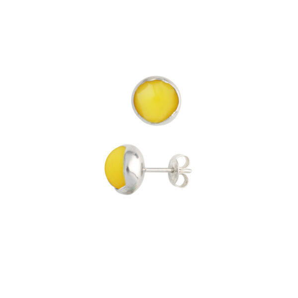 Elegant BLOSSOM bud earrings with egg yolk amber