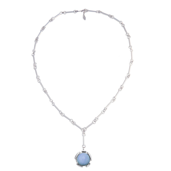 Elegant blue peruvian opal collier