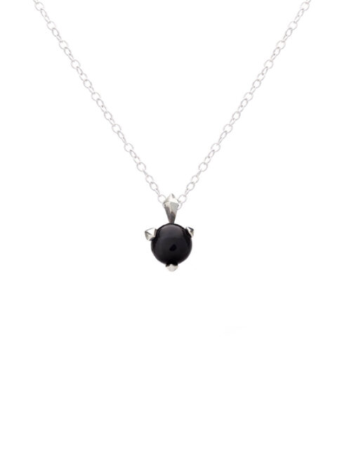 Bones silver Necklace With Black Onyx by Hyrv