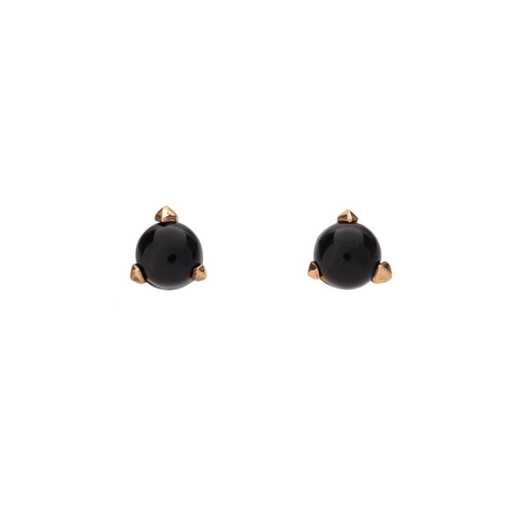 Bones Mini Earrings with black onyx
