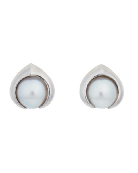 Coco mini silver earrings with white pearl by Hyrv