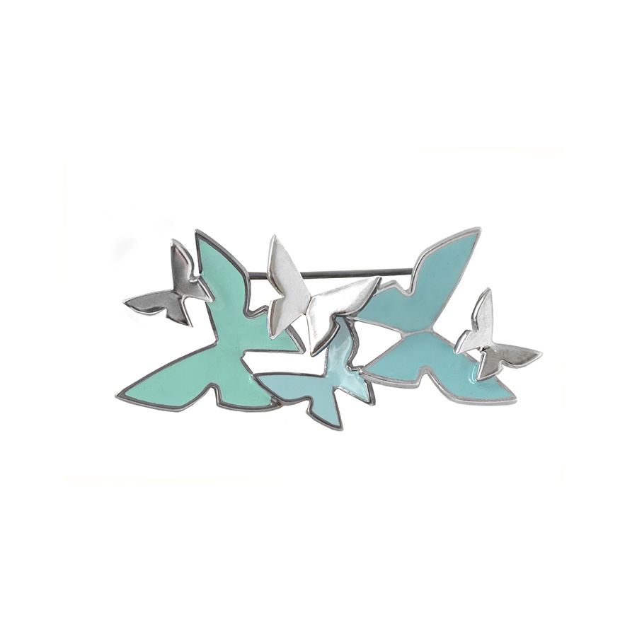 Les papillons turquoise brooch Hyrv