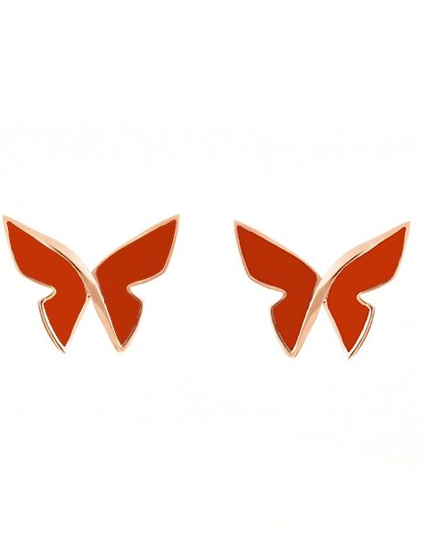 Les Papillons golden earrings "Redcurrant"