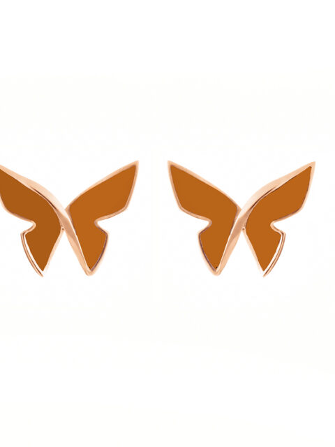 Les Papillons golden earrings Peach