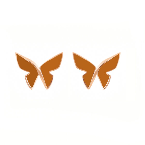 Les Papillons golden earrings Peach