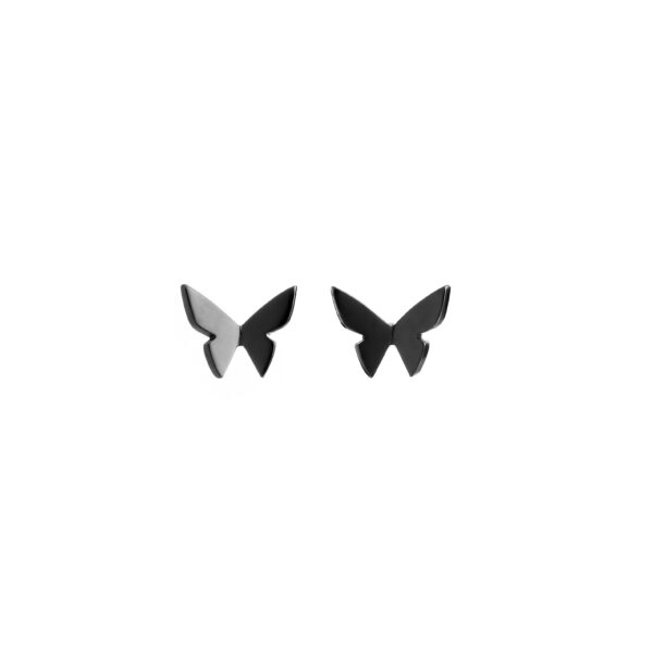 Les Papillons Mini Stud Earrings Black