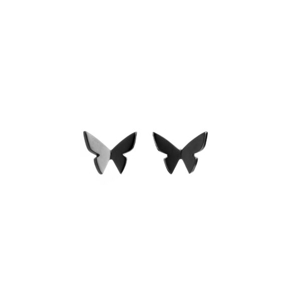 Les Papillons Mini Stud Earrings Black