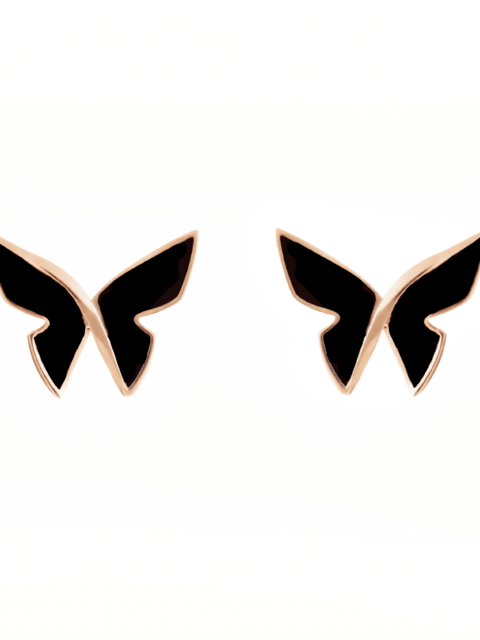 Les Papillons golden Earrings Black