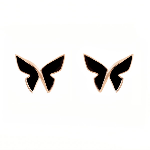 Les Papillons golden Earrings Black