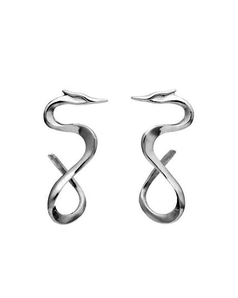 Large Tori earrings in black rhodium plated silver