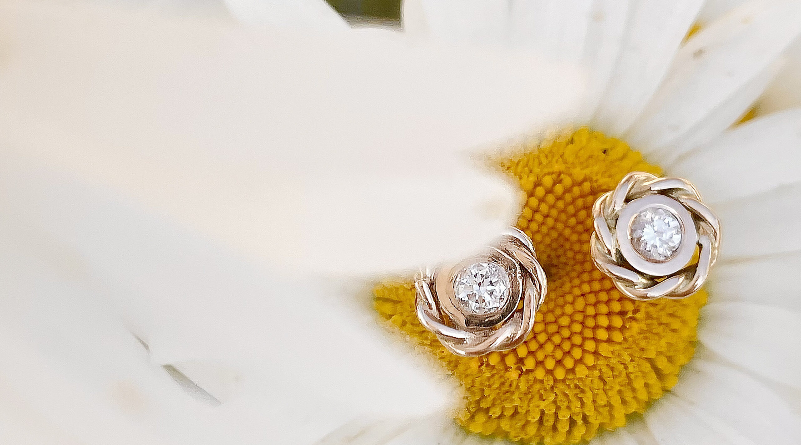 chamomile diamond earrings